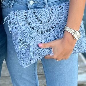Blue Crochet Bag